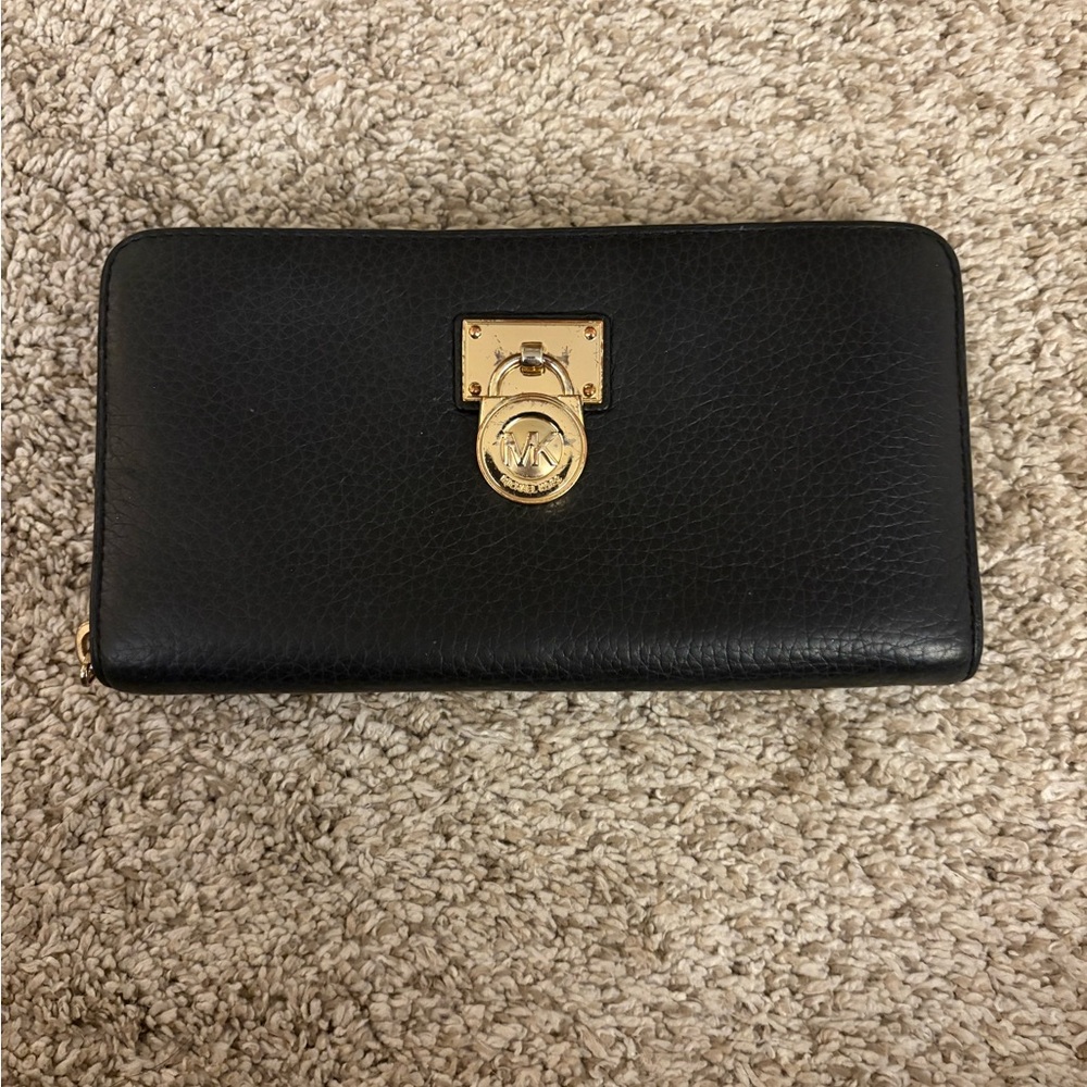 Michael Kors Black Wallet with Gold Accents